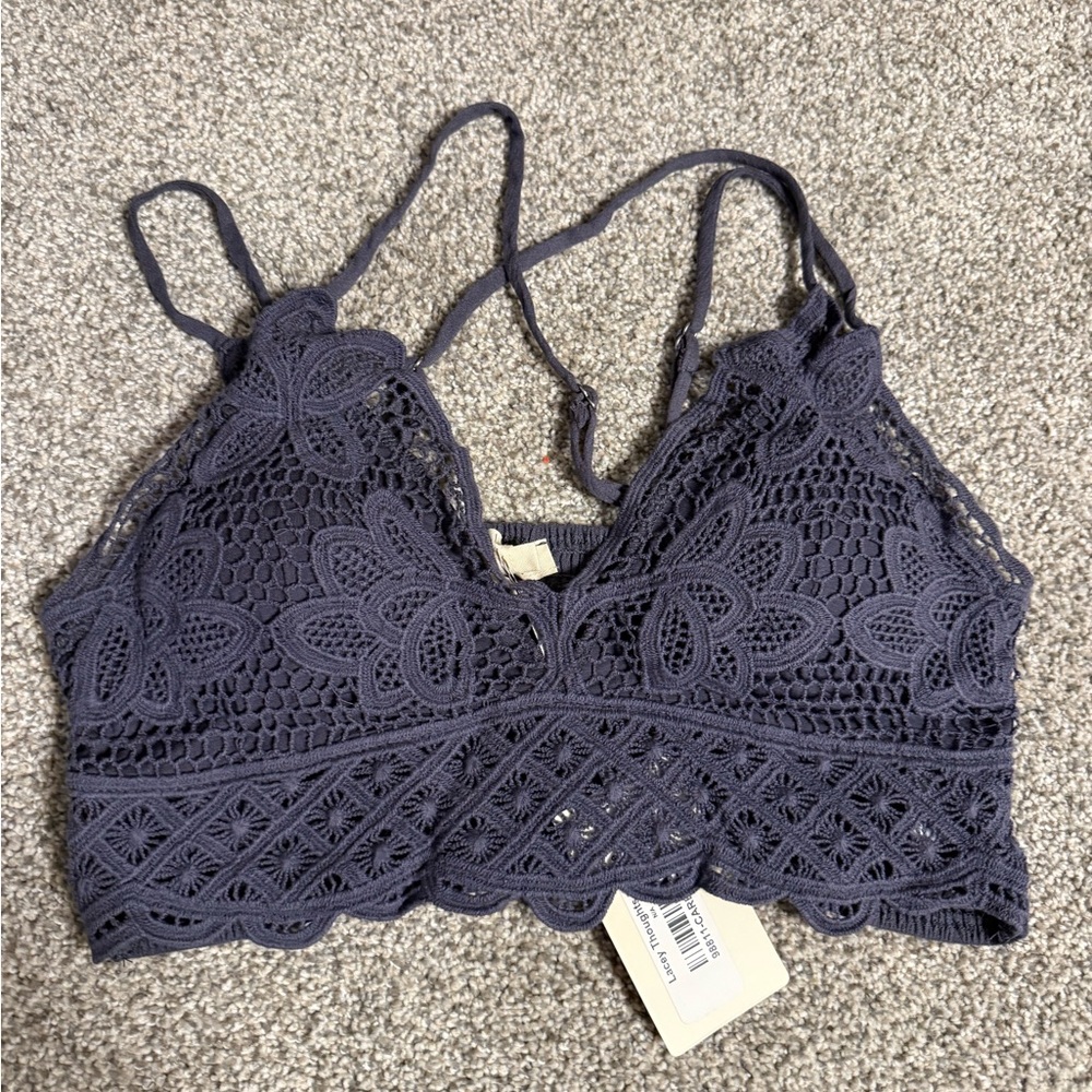 LA MIEL Lace Bralette in Charcoal